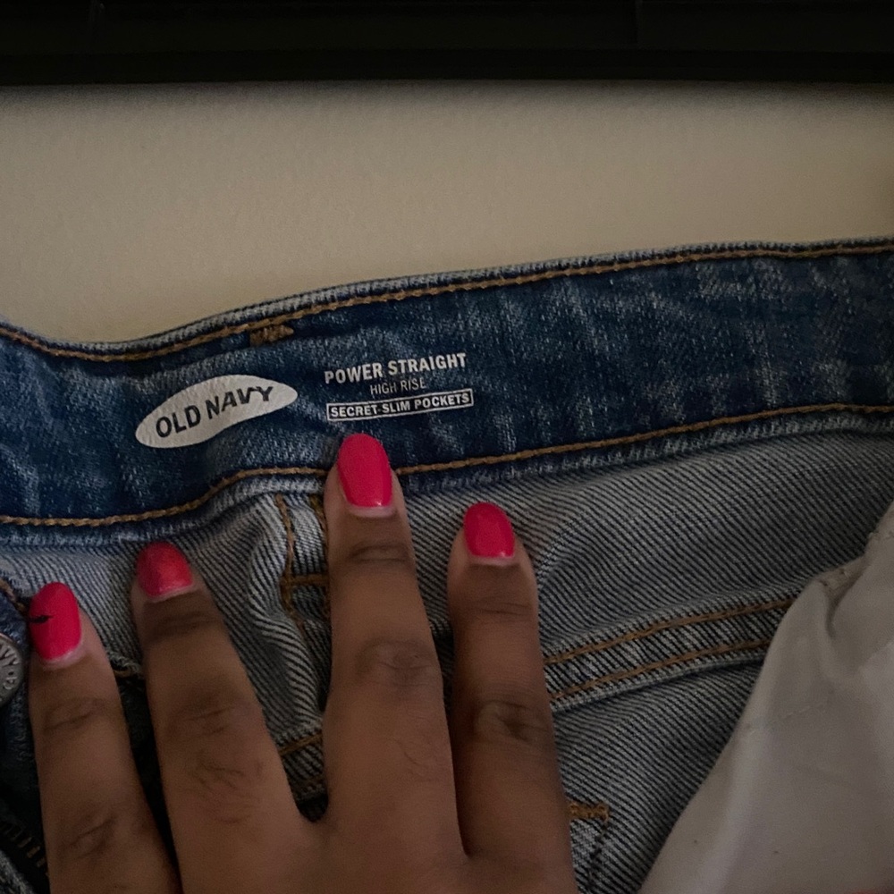 Old Navy Blue Distressed Boyfriend Jeans - Picture 2 of 2
